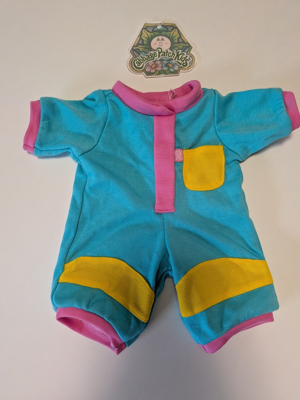 Cabbage Patch Kids Romper Color Block Blue & Pink